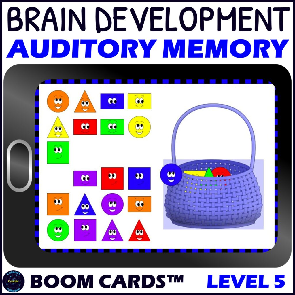 Auditory Memory Activity Shapes and Colors 5 Made By Teachers