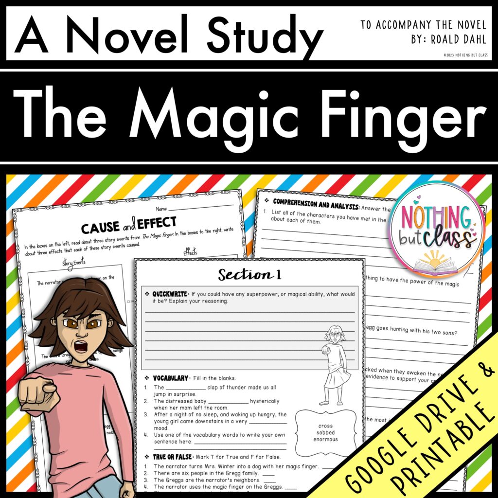 The Magic Finger Novel Study Unit - Made By Teachers