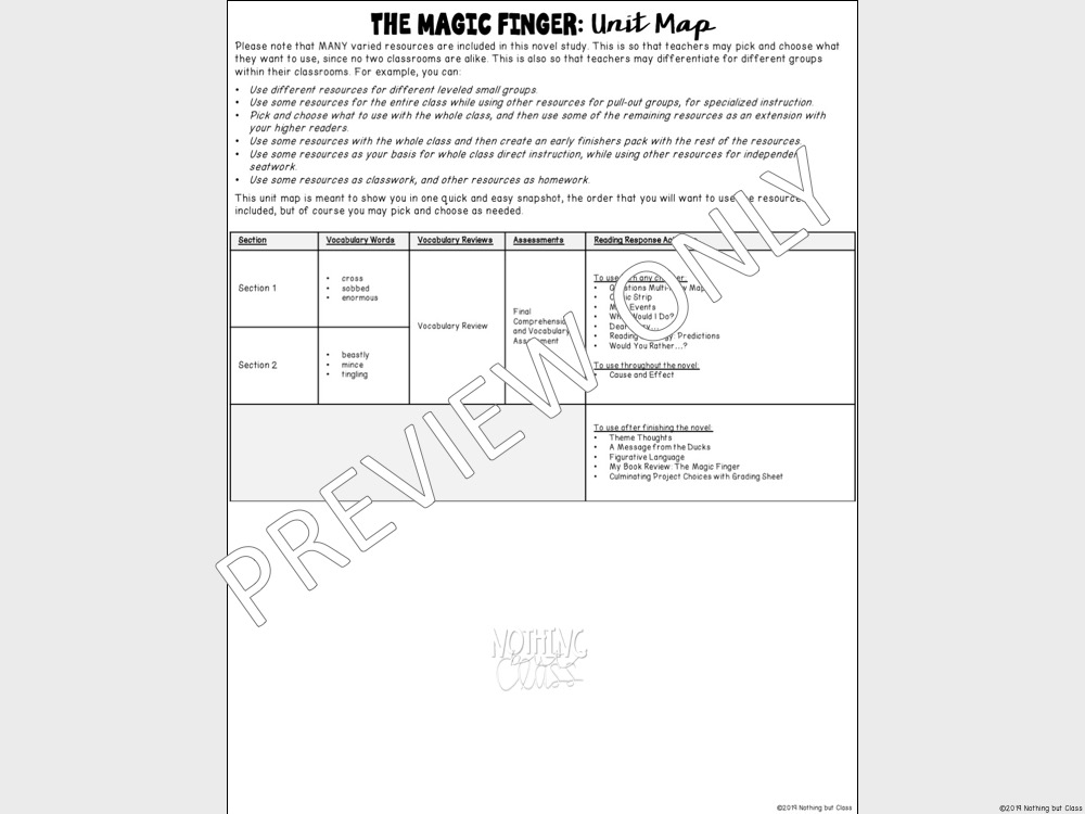 The Magic Finger Novel Study Unit - Made By Teachers