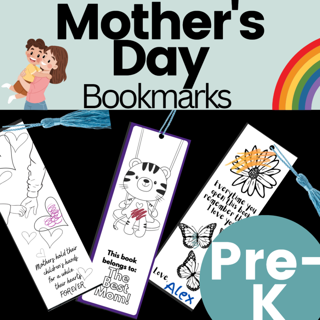 Mother’s Day Coloring Bookmarks 10 Bookmarks for Preschoolers to Color for Mom Made By Teachers