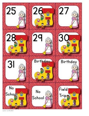 Calendar Number Cards Nursery Rhyme Theme - Made By Teachers