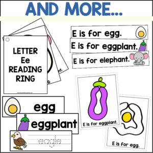 Letter E Hands On Centers for Letter Recognition and Beginning Sounds ...