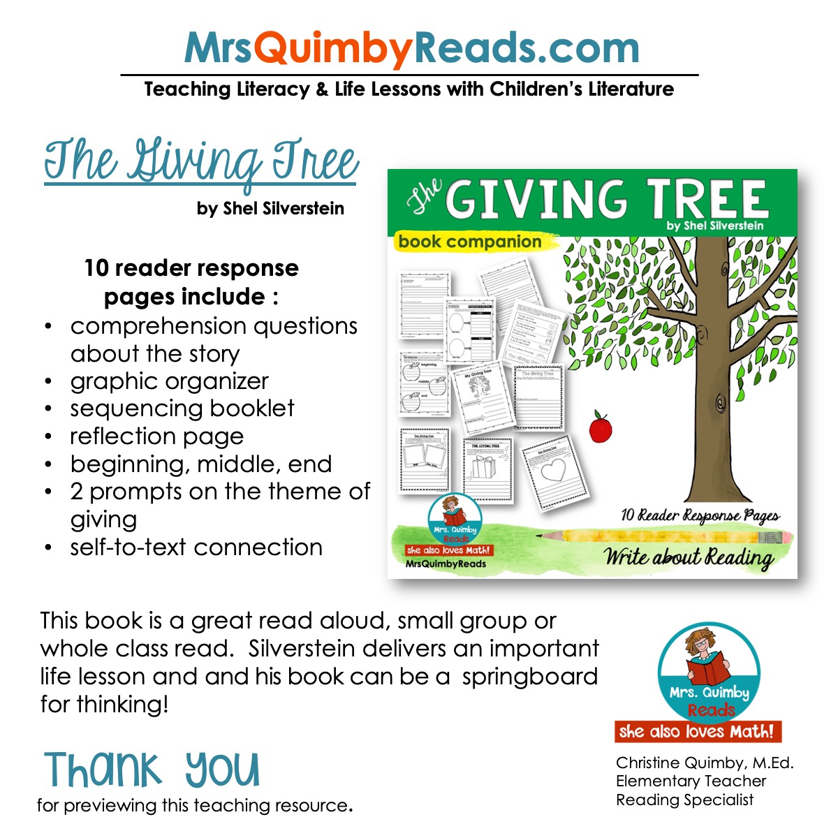 The Giving Tree by Shel Silverstein Book Companion Children's