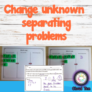 Change unknown separating word problems