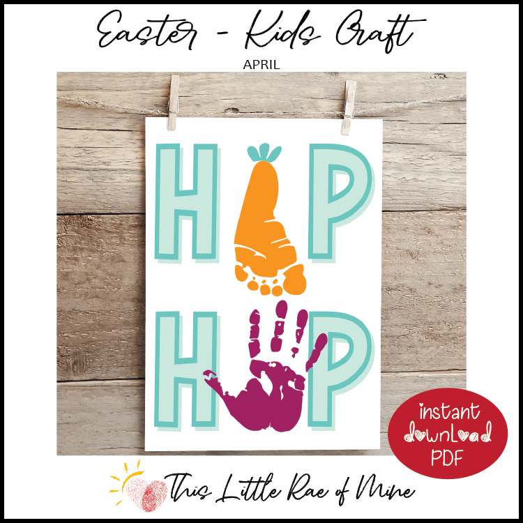 Hip Hop - Easter - Carrot - Handprint Art - Footprint Art - Keepsake - Printable