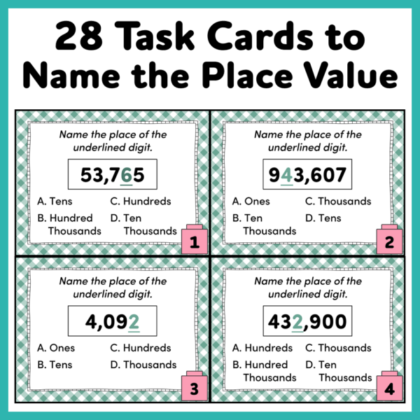 4th Grade Place Value Games with Task Cards to One Million Scoot | Made ...