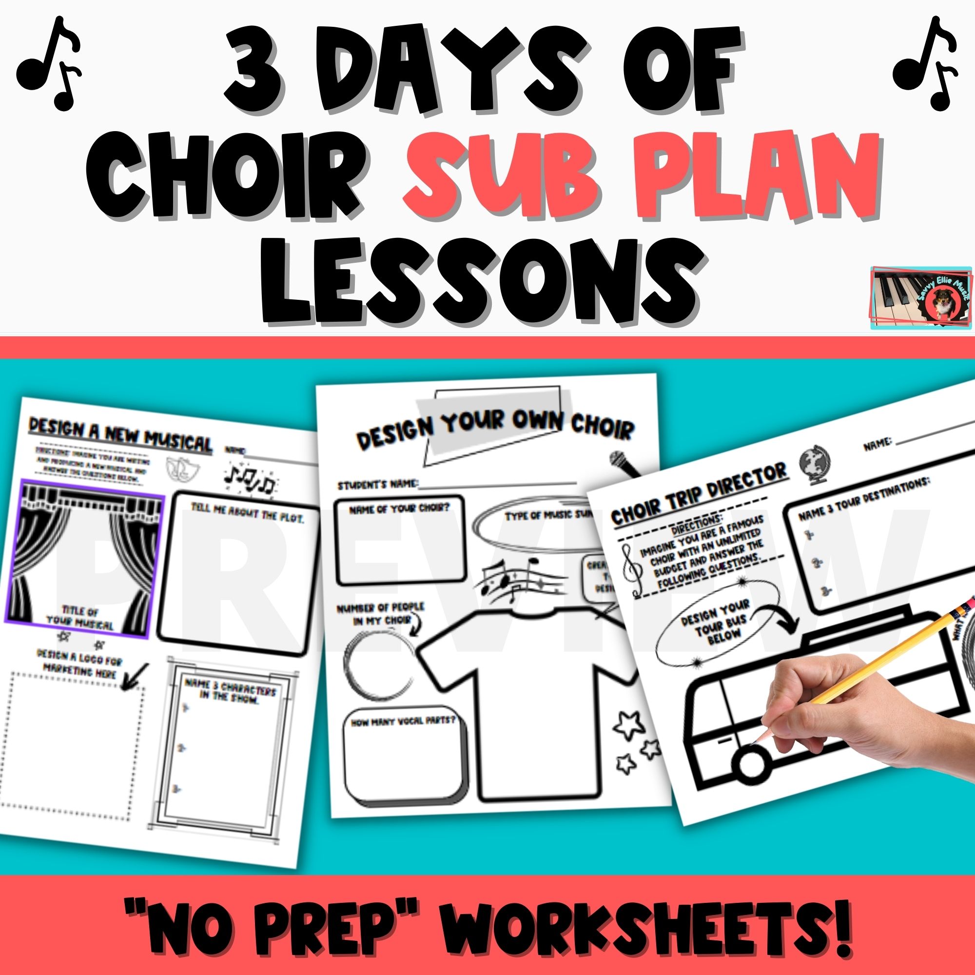 Creative Choir Sub Plans 3 Days of NO PREP, Fun Lessons. Choir Lesson