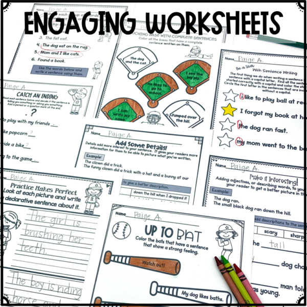 Sentence Writing Posters, Activities, Worksheets, and Craft | Made By ...