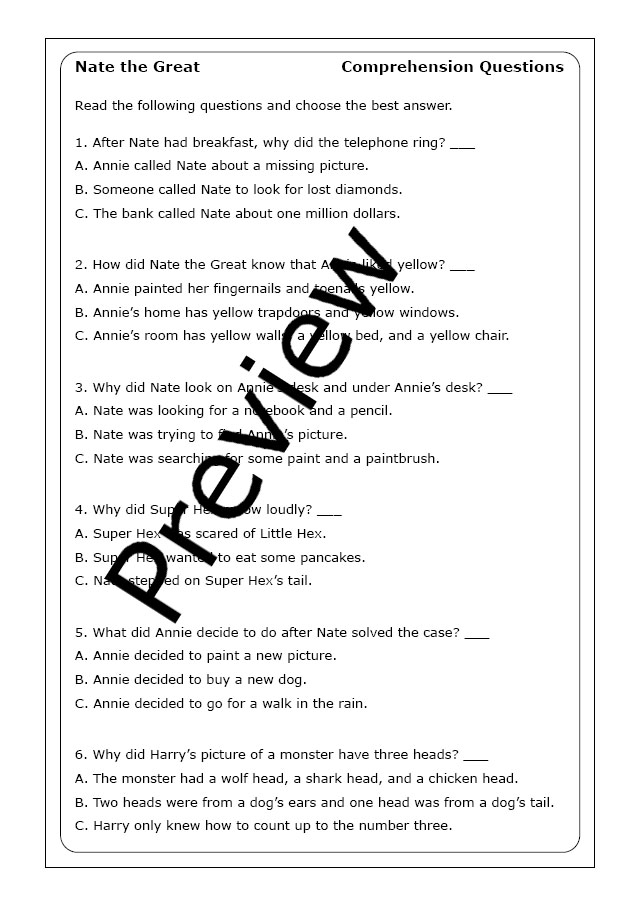  nate the great book 1 worksheets made by teachers