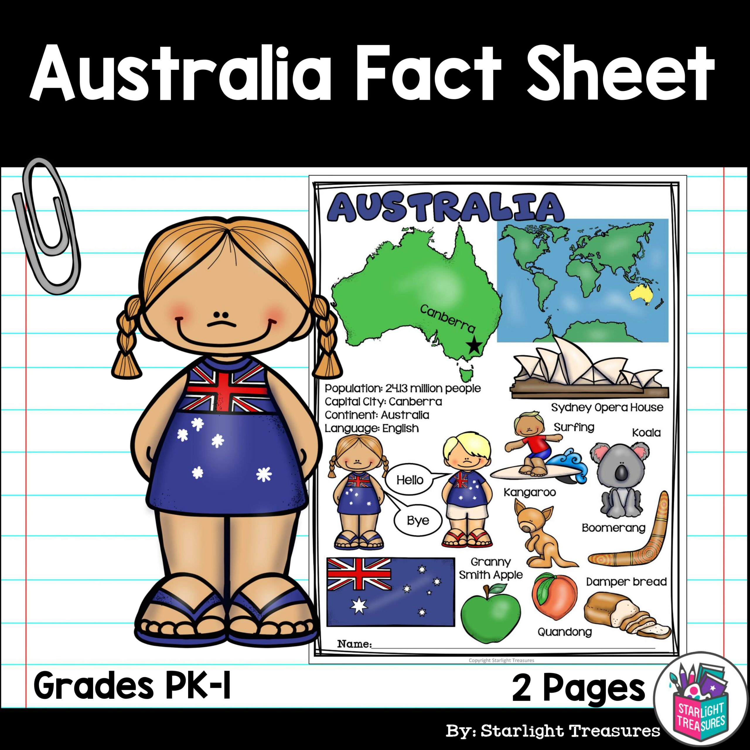 Australia Fact Sheet for Early Readers