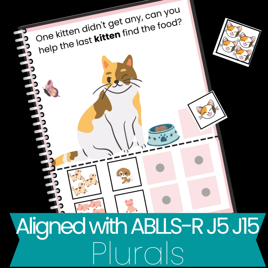 Preschool Interactive Baby Animal Book to Teach Plurals Aligned ABLLSR
