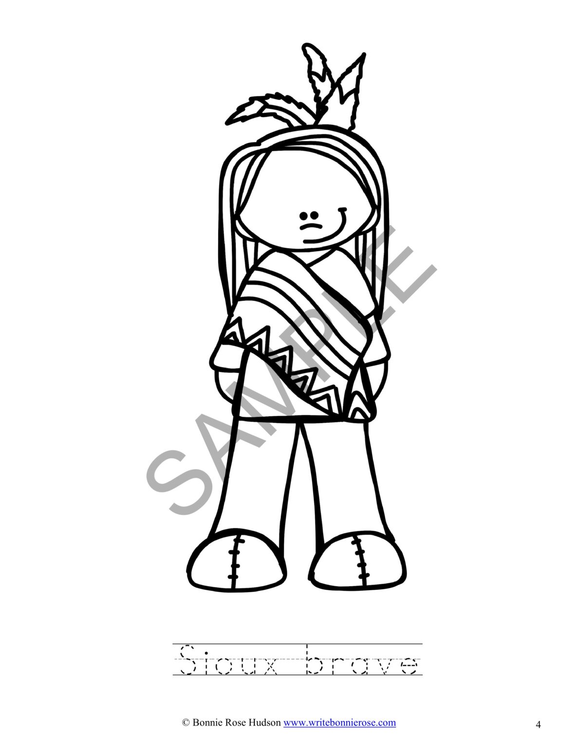 Meet the Sioux Coloring Book-Level A | Made By Teachers