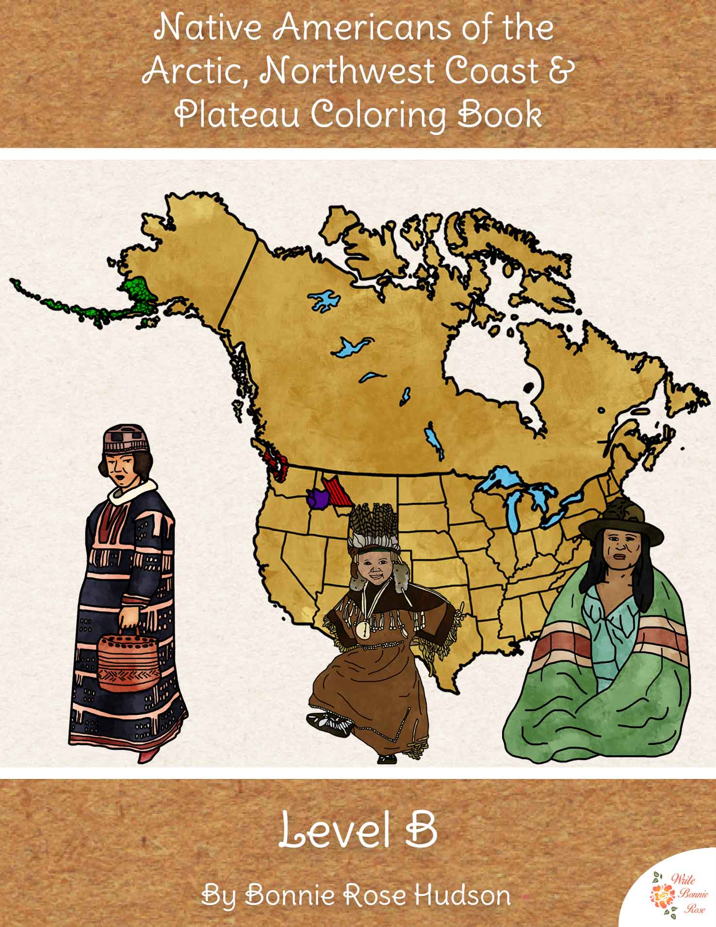Native Americans of the Arctic, Northwest Coast, and Plateau Coloring Book-Level B