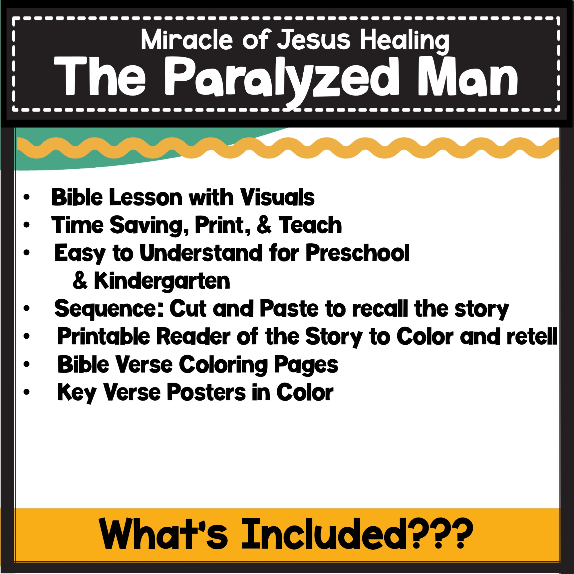 Miracle of Jesus Heals the Paralyzed Man Bible Lesson & Activities