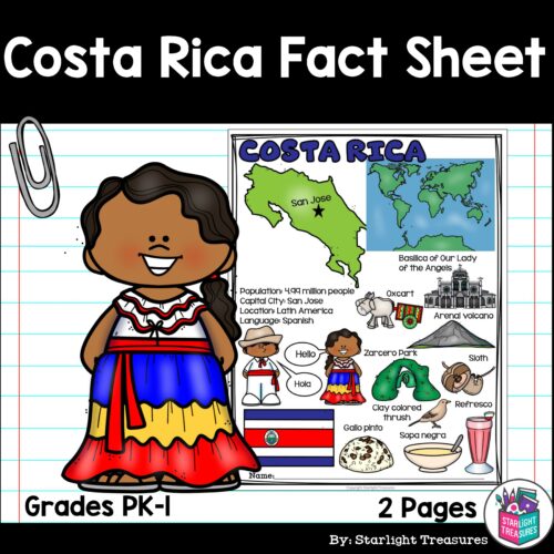 Costa Rica Fact Sheet for Early Readers | Made By Teachers
