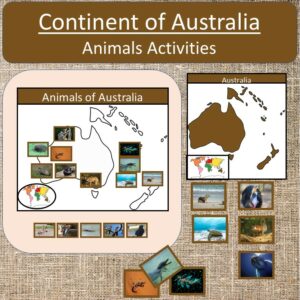 Continent of Australia Animals Activities Montessori Preschool Activities Home