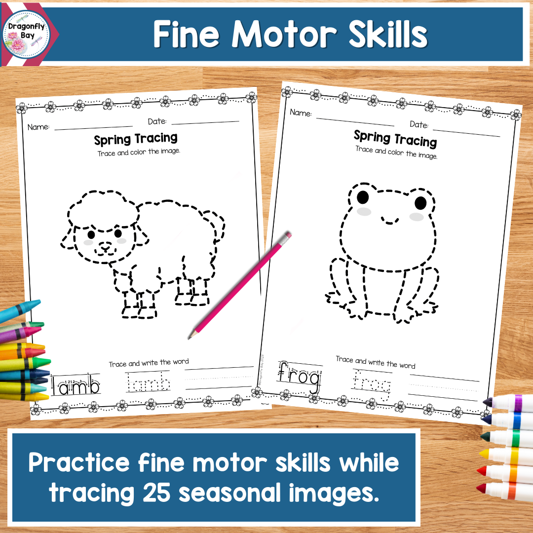 Spring Fine Motor Tracing Practice and Tracing Vocabulary | Made By ...