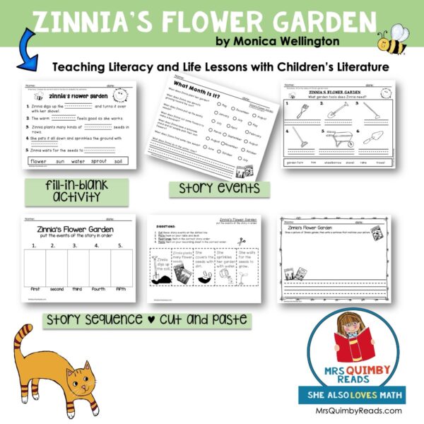 Zinnia's Flower Garden Book Companion Reader Response Pages Art