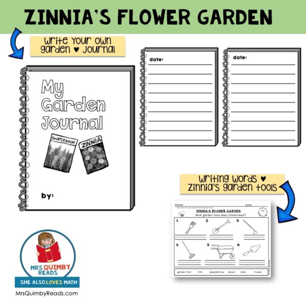 Zinnia's Flower Garden Book Companion Reader Response Pages Art