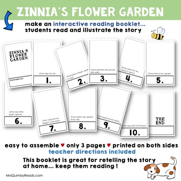 Zinnia's Flower Garden Book Companion Reader Response Pages Art