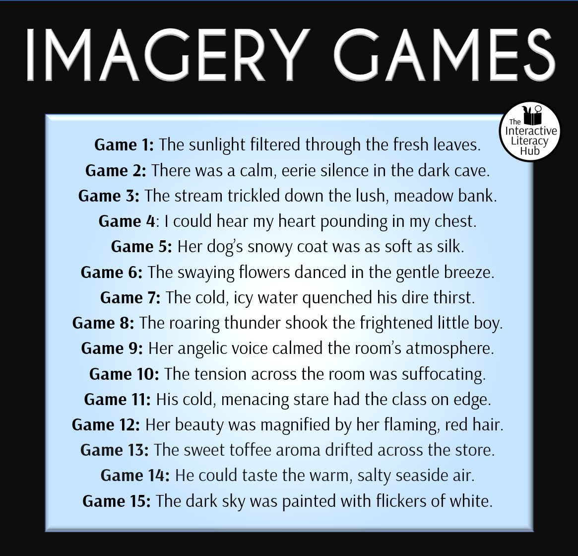 Imagery Games 15 interactive powerpoint games with examples of imagery