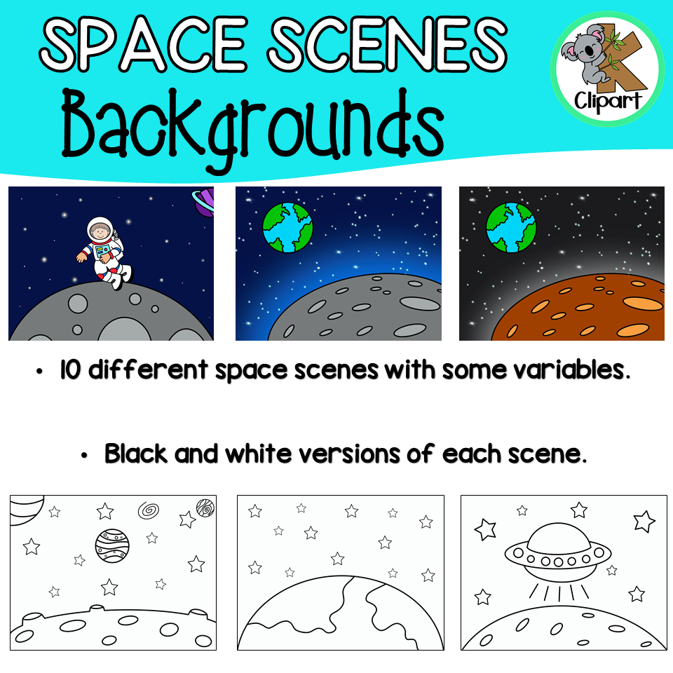 Space Background Scenes by K Clipart | Made By Teachers