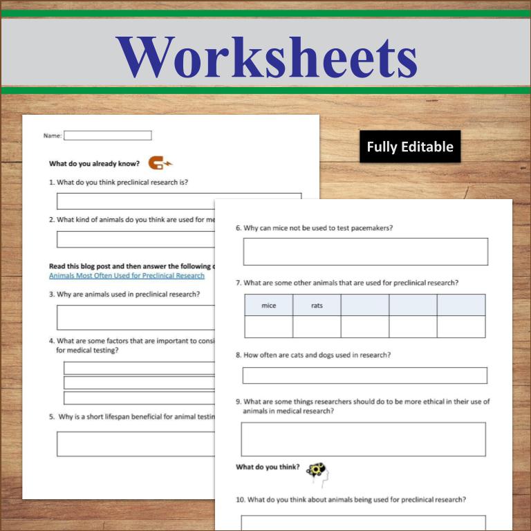 Animal Research and Medicine Safety Video, Handout, and Worksheets