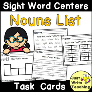 Dolch Nouns List Sight Word Task Cards | Made By Teachers