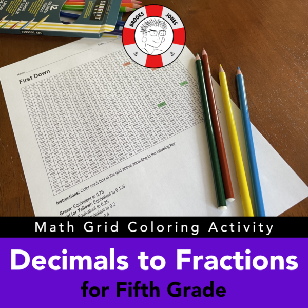 Math Grid Coloring Activity for Grade 5: Decimals to Equivalent ...