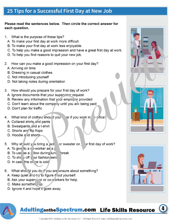 25 Tips for a Successful First Day at Work SPED Independent Living ...