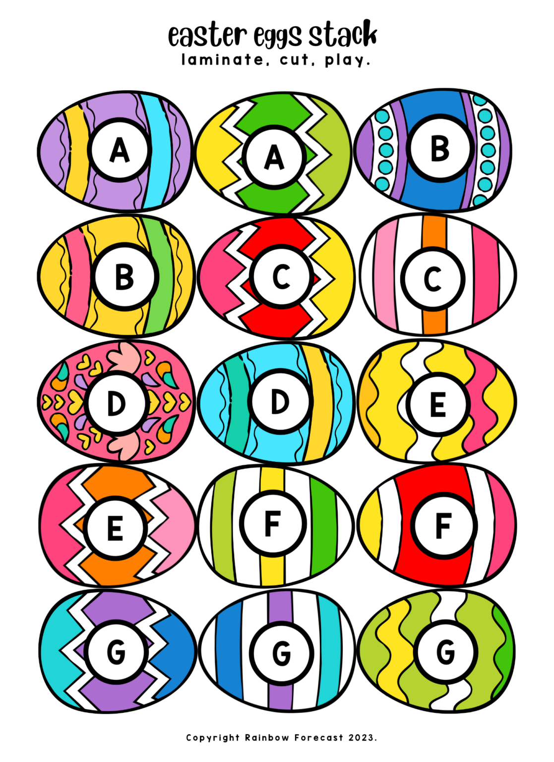 Easter Eggs Stack! Chord Building, Skip Interval, Music Game Made By