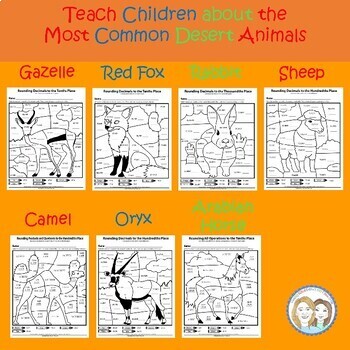 5th Grade - Rounding Decimals Worksheets | Create Your Own Color by ...