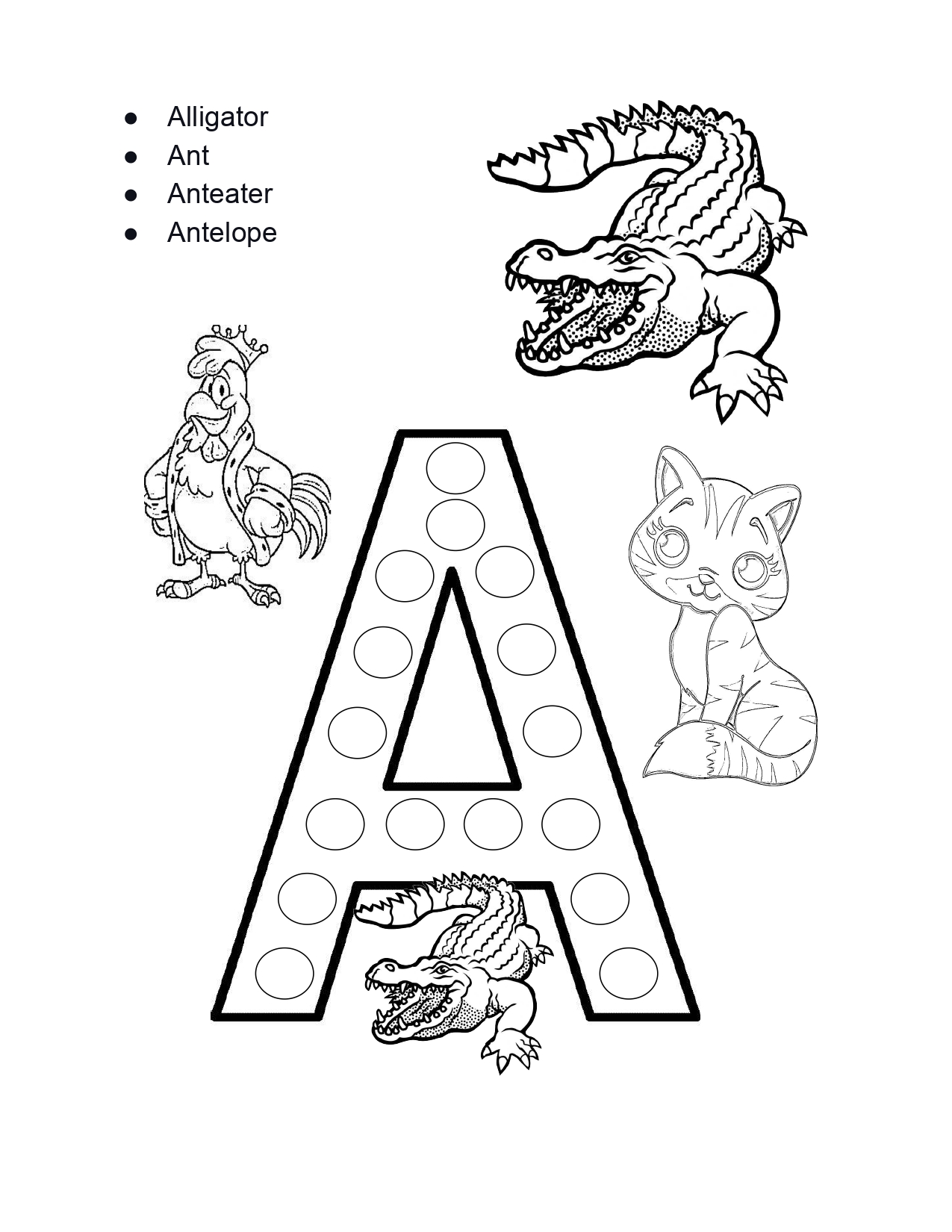 Letters and Animals Coloring Pages | Made By Teachers