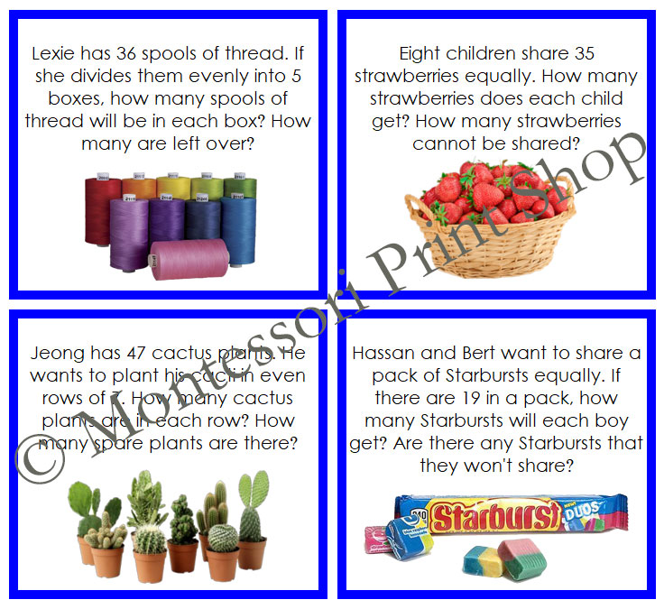 Math Word Problems Bundle (color-coded) - Montessori Math - Made By ...