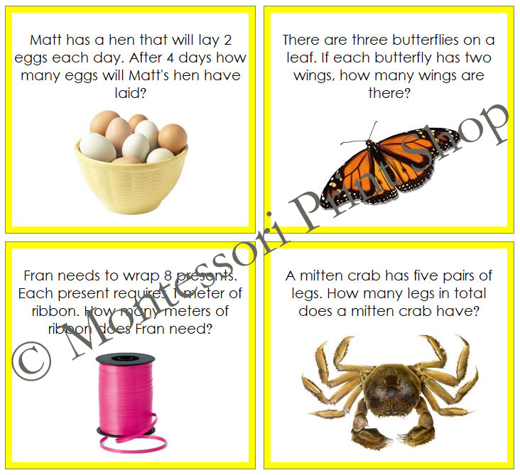 Math Word Problems Bundle (color-coded) - Montessori Math - Made By ...