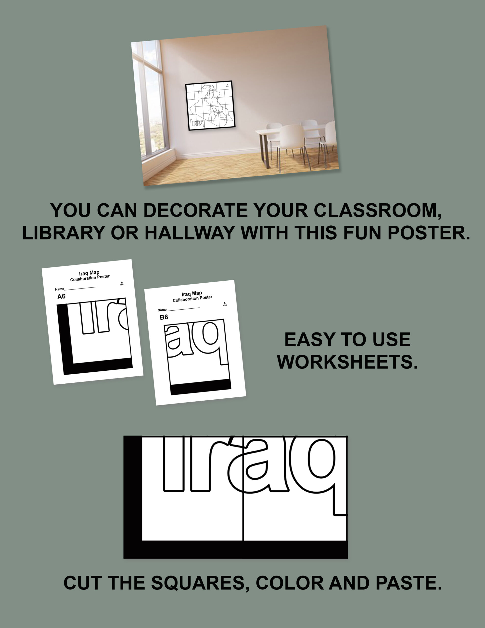 Iraq Map Collaboration Poster | Made By Teachers