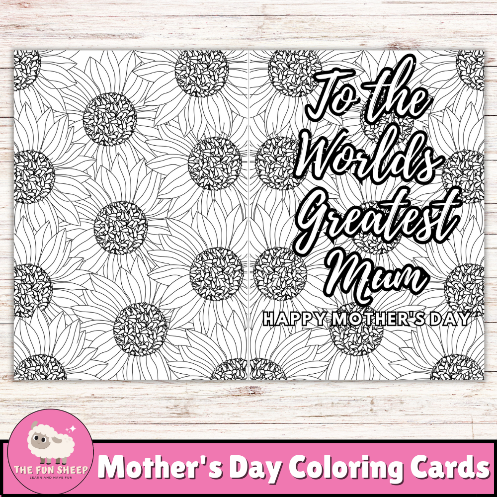 Mother's Day Coloring Cards | Mother's Day Coloring Craft Card ...