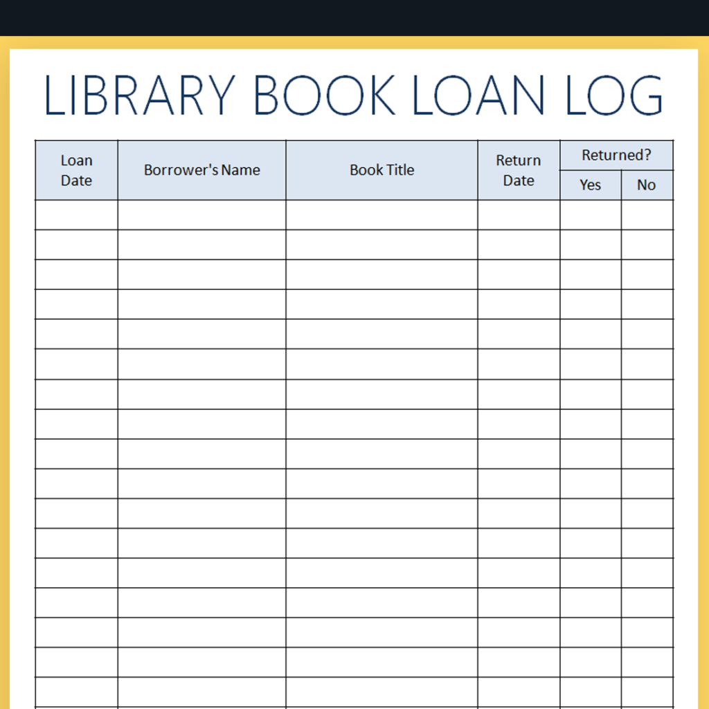 Library Book Loan Log - Made By Teachers