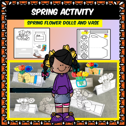 Spring activity. Activities of cutting and pasting spring flowers