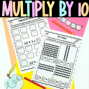 Multiplication Multiply by 10 Arrays, equal groups, counting in 10s 1st Grade