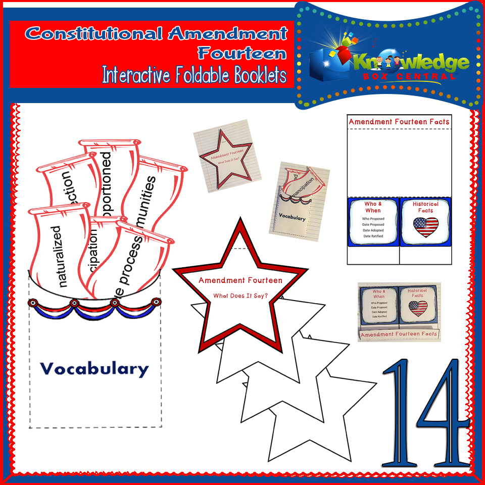 Constitutional Bill of Rights: Amendment Fourteen Interactive Foldable Booklets