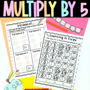 Multiplication Multiply by 5 Arrays Equal Groups Word Problems 1st Grade