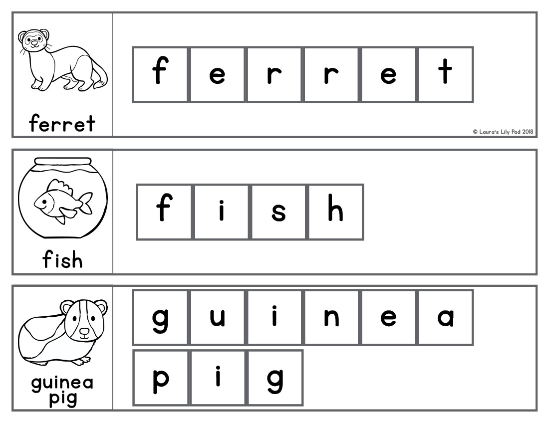 Pet Word Letter Tiles Cards | Made By Teachers