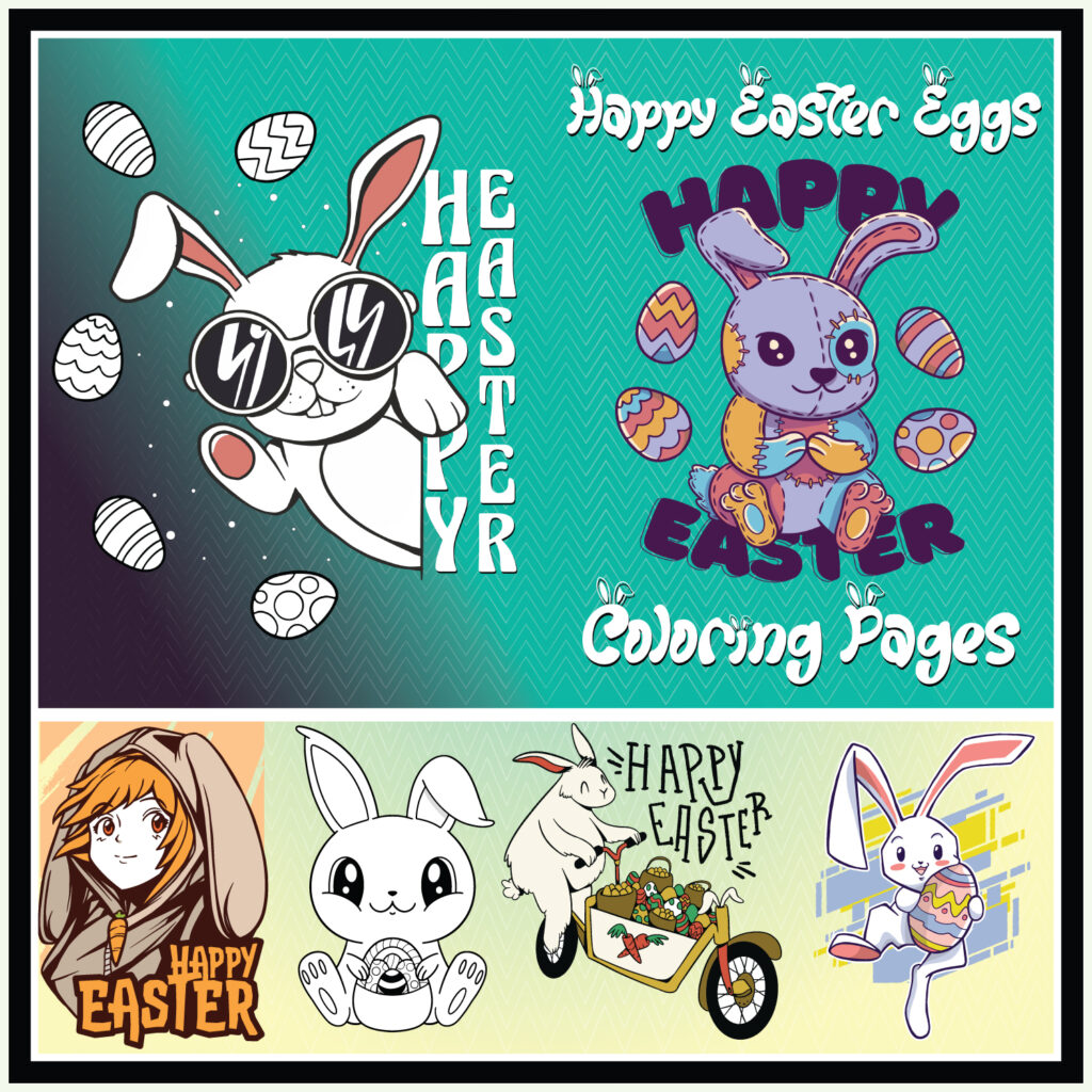 Easter Eggs Coloring Pages, Happy Easter Eggs Coloring Pages