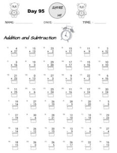 Addition and Subtraction Worksheets,100 days of practice tests, 1st ...