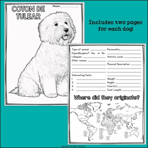 Dog Breeds Research Posters, Coloring Pages - Animal Research Project ...