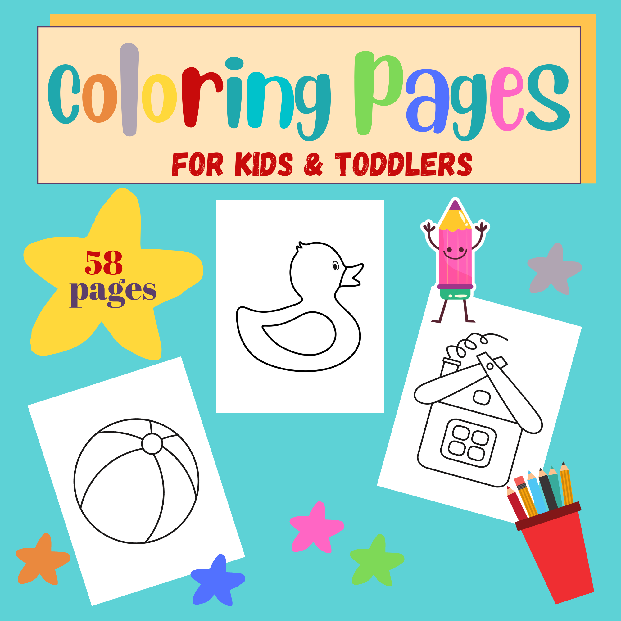 58 Printable coloring pages for kids, toddlers, preschoolers Made By