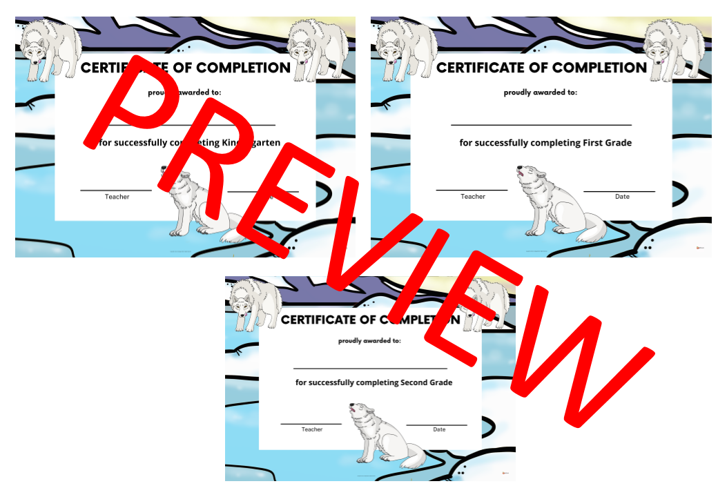 Editable Certificate of Completion Wolf Theme | Made By Teachers