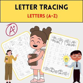 Letter Tracing Worksheet – Capital Letters – Fish & Octopus Theme