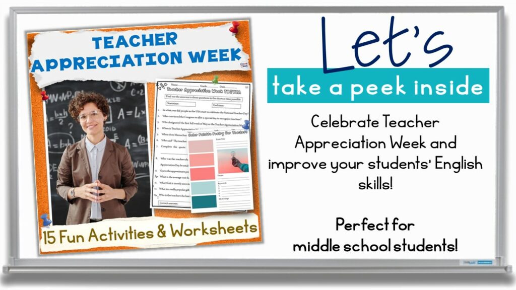 Teacher Appreciation Week Activities Print and Digital Worksheets Made By Teachers